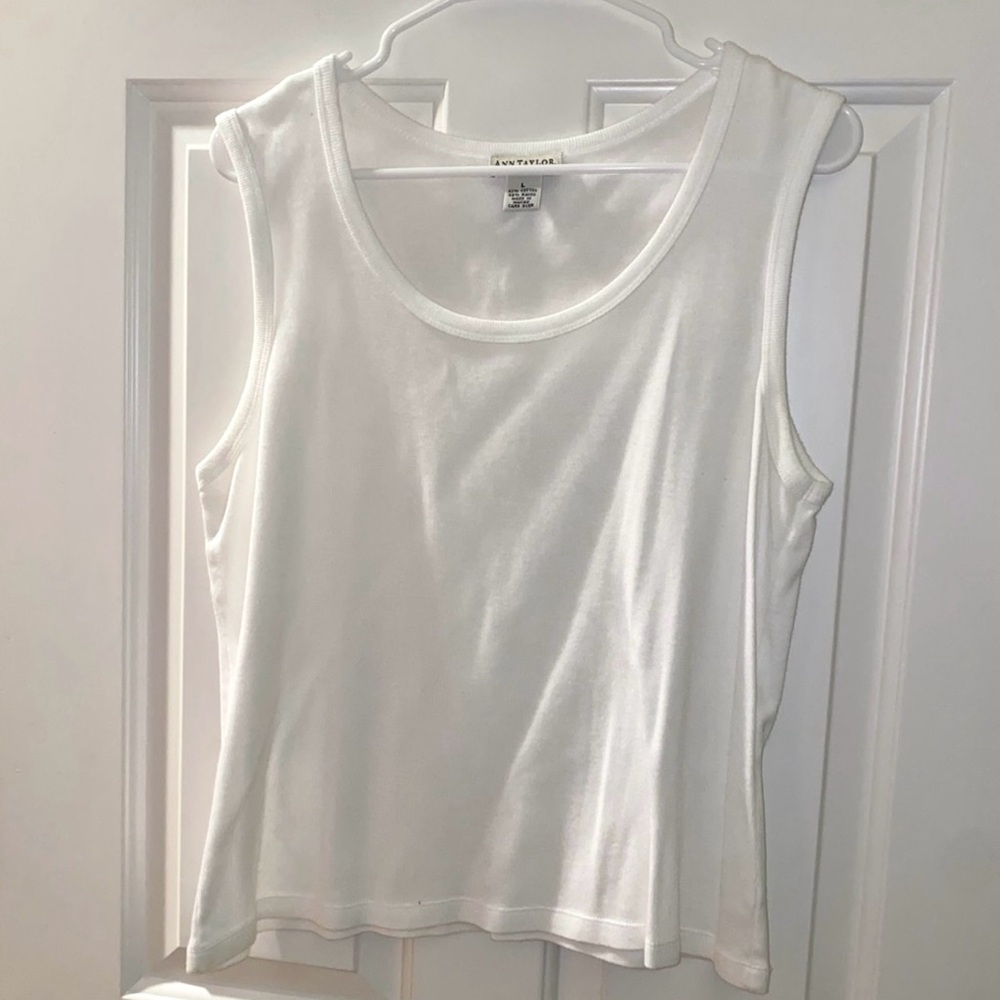 Ann Taylor Basic White Tank Top